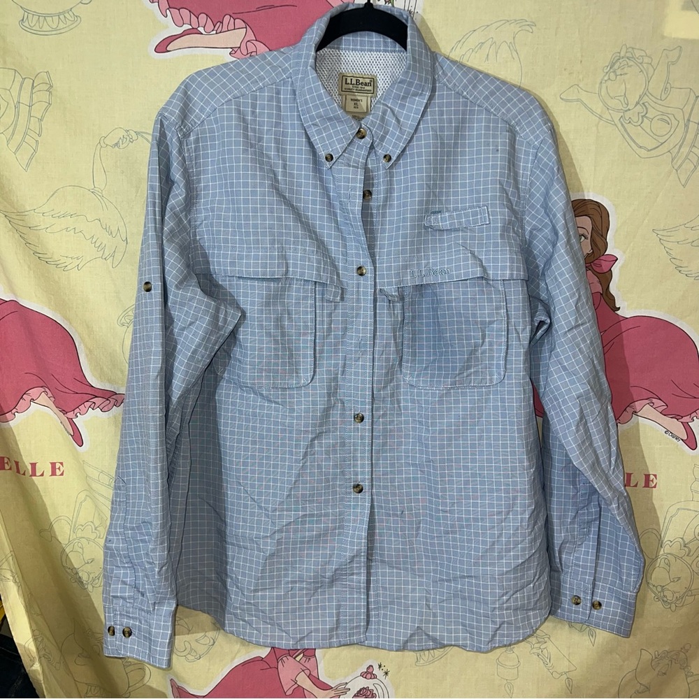 Women’s L.L. Bean Blue Plaid Button-Down Shirt